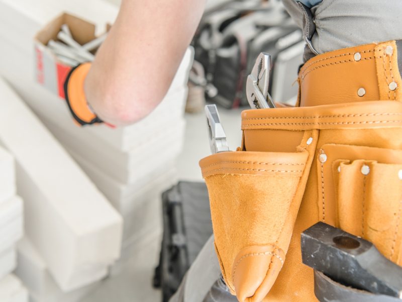 Handyman Tools Belt Closeup
