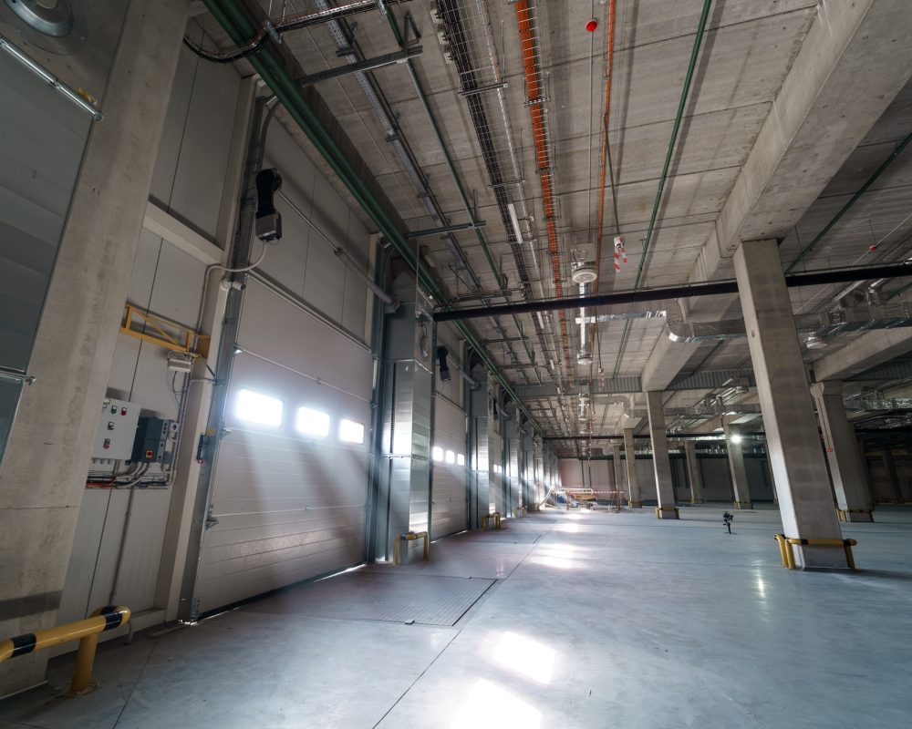 Interior of a large industrial warehouse